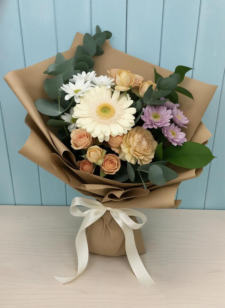 Букет цветов из: Герберы и Хризантемы в Кировский