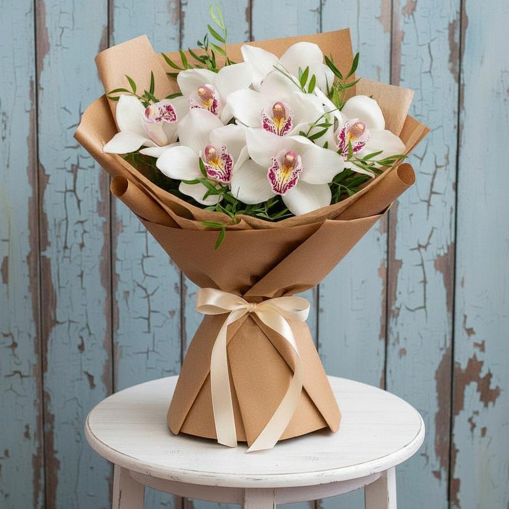 Букет цветов из: Орхидеи и Розы в Кировский