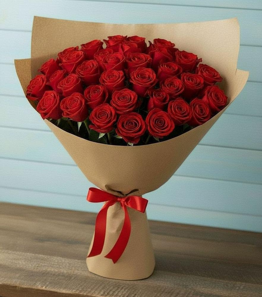 Букет Красные розы Милано в Кировский