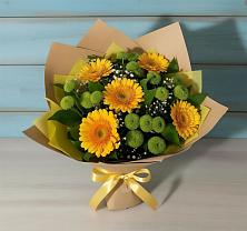 Букет цветов из:  Герберы и Хризантемы в Кировский