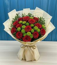 Букет цветов из:  Розы и Хризантемы в Кировский