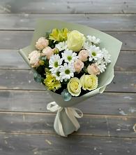 Букет цветов из:  Альстромерии, Розы и Хризантемы в Кировский