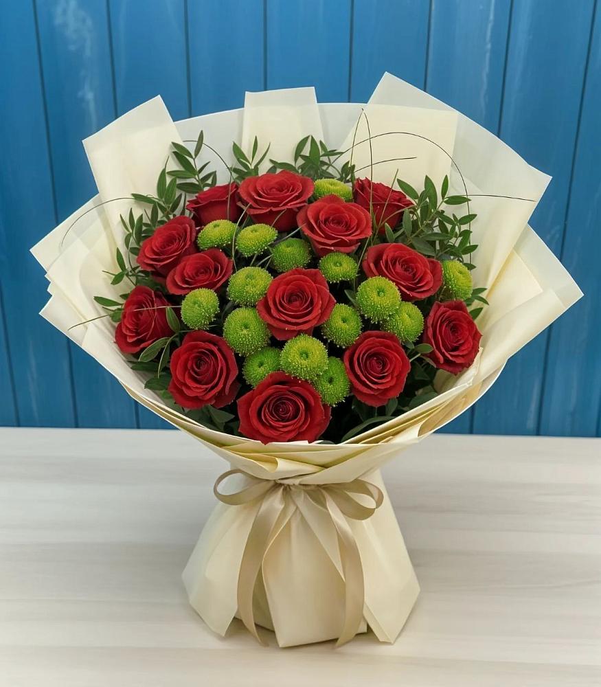 Букет цветов из: Розы и Хризантемы в Кировский